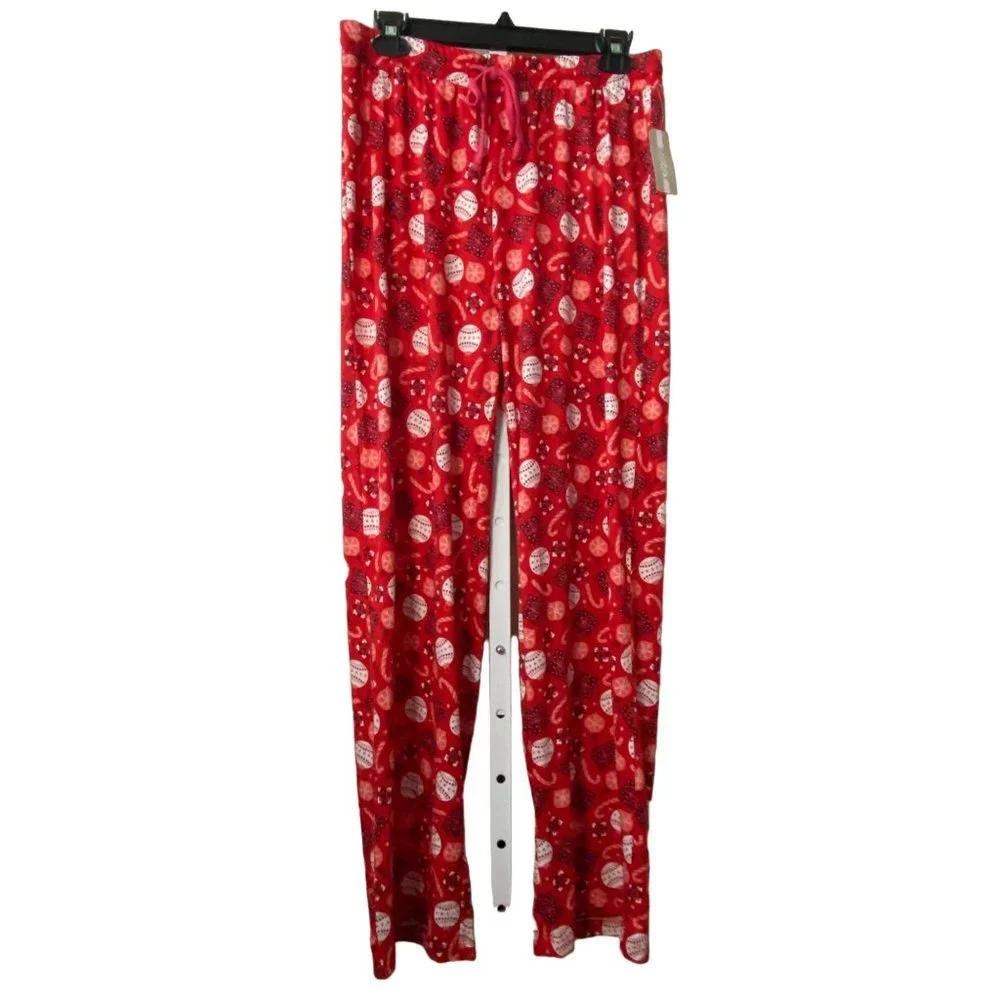 New Ink+Ivy red Christmas‎ ornament Pajama top and bottoms set Sz M